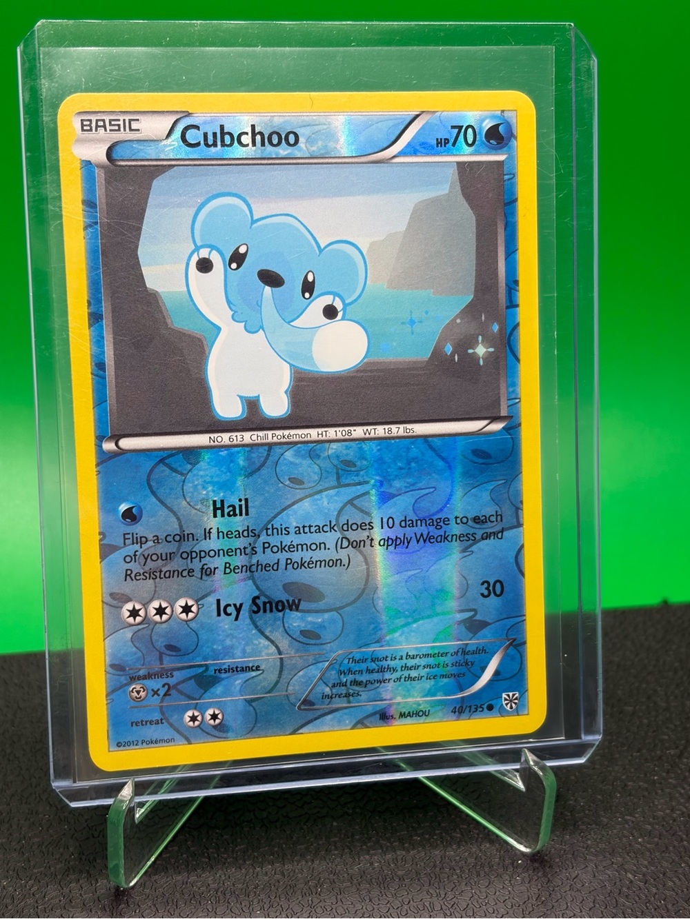 2012 Plasma Storm Reverse Holo Cubchoo Pokemon Card